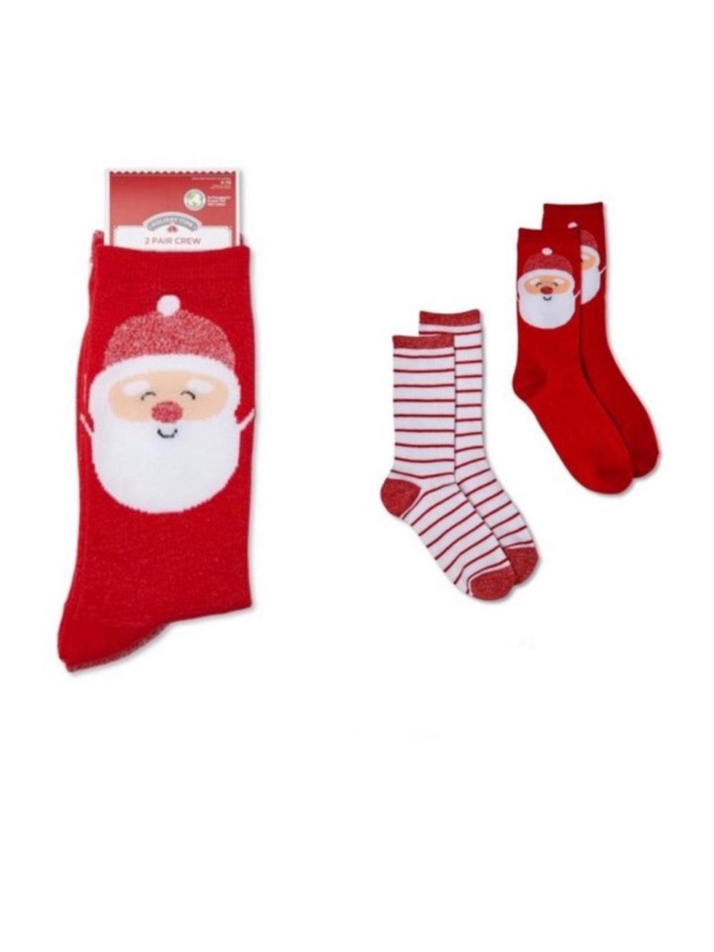 Holiday Time Ladies 2 Pack Crew Socks